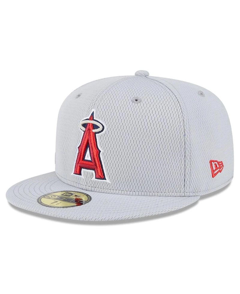 New Era Men's Gray Los Angeles Angels 2025 Mlb Clubhouse 59FIFTY Fitted Hat