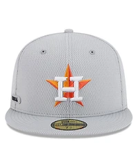 New Era Men's Gray Houston Astros 2025 Mlb Clubhouse 59FIFTY Fitted Hat