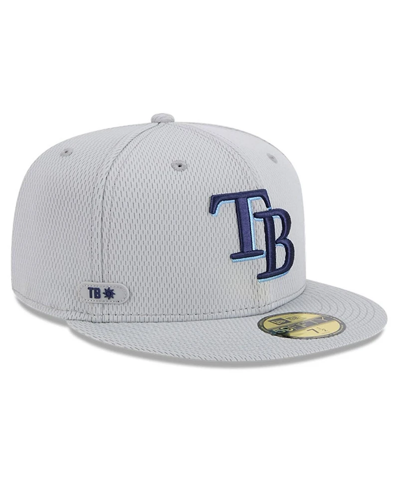 New Era Men's Gray Tampa Bay Rays 2025 Mlb Clubhouse 59FIFTY Fitted Hat