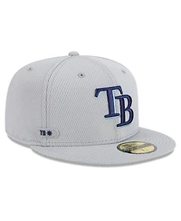 New Era Men's Gray Tampa Bay Rays 2025 Mlb Clubhouse 59FIFTY Fitted Hat