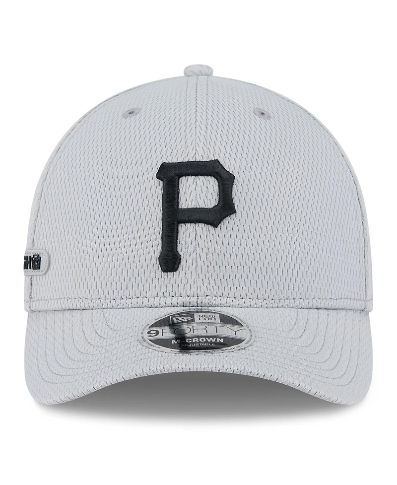 New Era Men's Gray Pittsburgh Pirates 2025 Mlb Clubhouse 9FORTY M-Crown Adjustable Hat