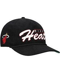 '47 Brand Men's Black Miami Heat Double Header Sidepatch Cord Hitch Adjustable Hat
