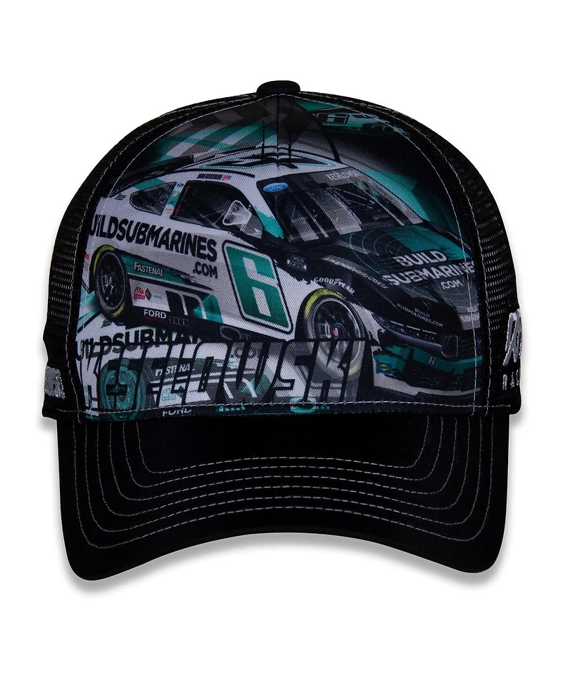 Checkered Flag Sports Men's Black Brad Keselowski Driver Car Trucker Adjustable Hat