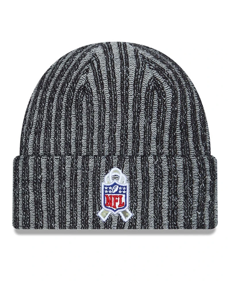 New Era Big Boys and Girls Black Los Angeles Rams 2023 Salute To Service Cuffed Knit Hat