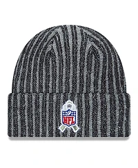 New Era Big Boys and Girls Black Los Angeles Rams 2023 Salute To Service Cuffed Knit Hat