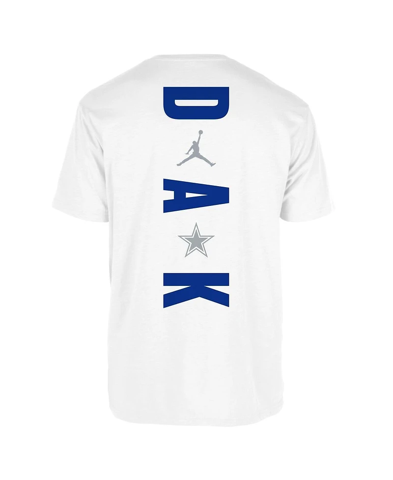 Jordan Men's Dak Prescott White Dallas Cowboys Vertical Graphic T-Shirt