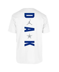 Jordan Men's Dak Prescott White Dallas Cowboys Vertical Graphic T-Shirt