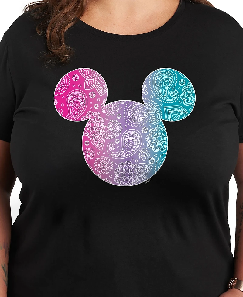 Hybrid Apparel Trendy Plus Disney Mickey Head Fill Graphic Crew Neck T-Shirt