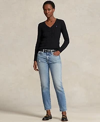 Polo Ralph Lauren Women's Cable-Knit Cotton V-Neck Sweater