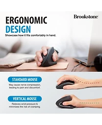Brookstone Comfort Curve Ergonomic Wireless Bluetooth Mouse