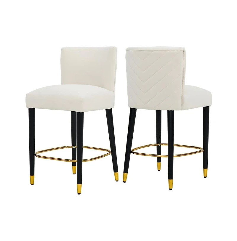 Set of 2 Modern 27 Inch Counter Stools with Upholstered Tufted Seat for Kitchen Island & Bar-The Pop Home