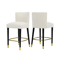 Set of 2 Modern 27 Inch Counter Stools with Upholstered Tufted Seat for Kitchen Island & Bar-The Pop Home