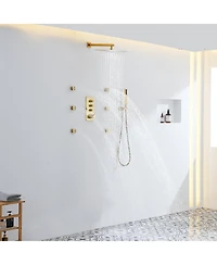 Luxury Rainfall Shower Head with Thermostatic Handle - Child-Safe & Adjustable Temperature Control