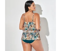Swimsuits for All Women's Bra Faux Flyaway Underwire Tankini Top