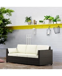Outsunny Three-Seater Outdoor Wicker Patio Furniture