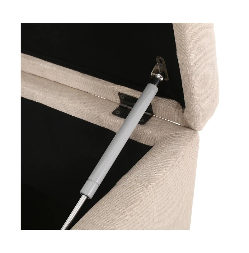 Storage Ottoman with Button-Tufted Lid, Upholstered Square Bench for Living Room, Bedroom, Entryway-The Pop Home