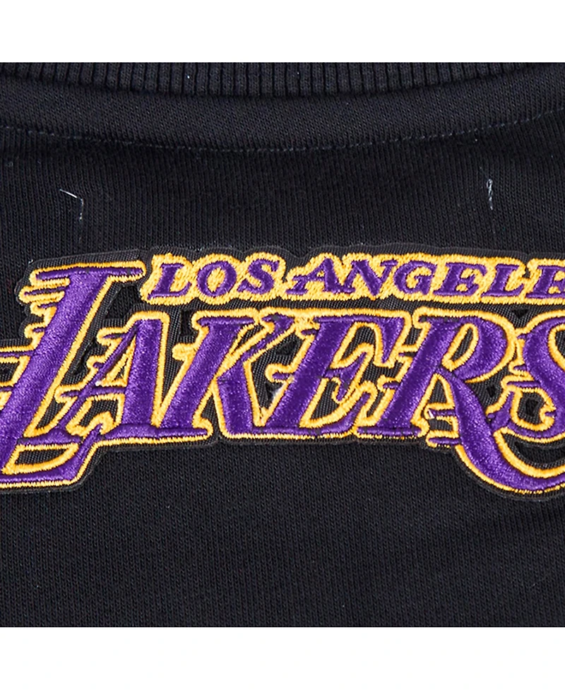 Pro Standard Women's Black Los Angeles Lakers Area Code Cropped Pullover Sweatshirt