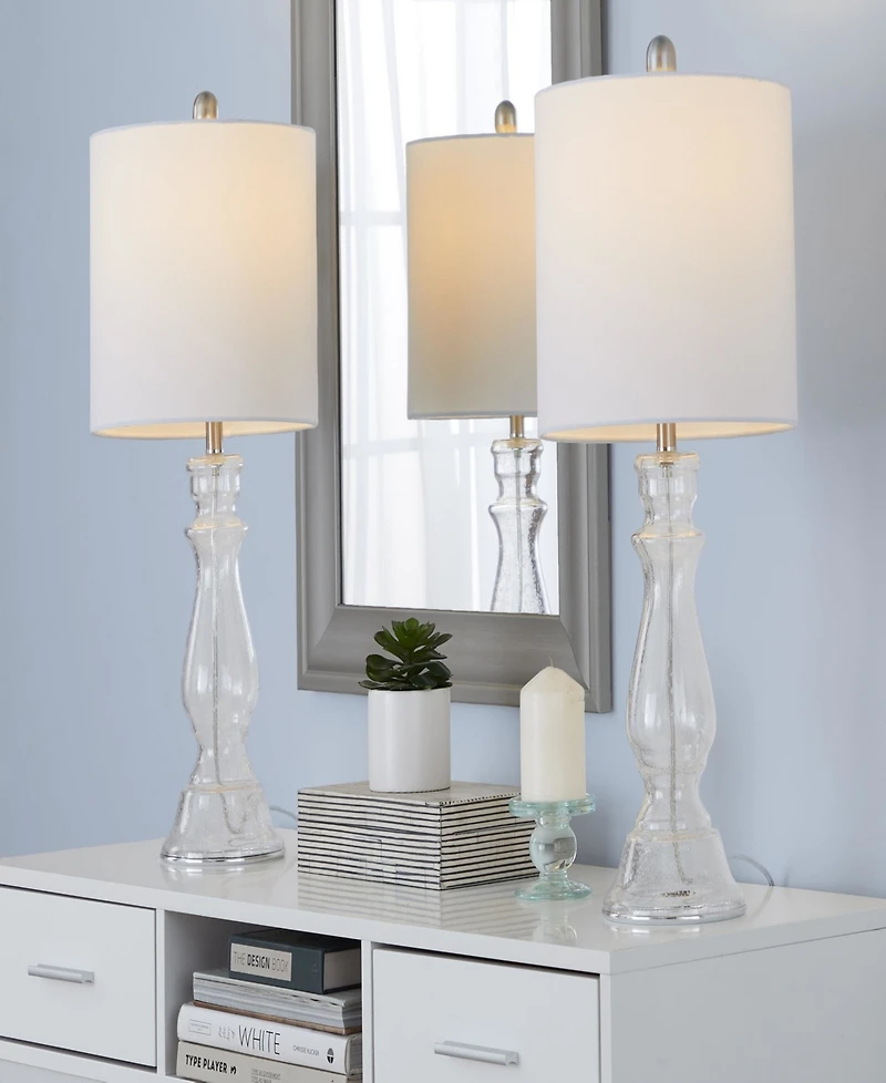 LumiSource Bishop 24" Glass Table Lamp, Set of 2
