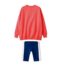 Disney Toddler and Little Girls 2-Piece Minnie Tennis Club Bike Sweatshirt Short Set