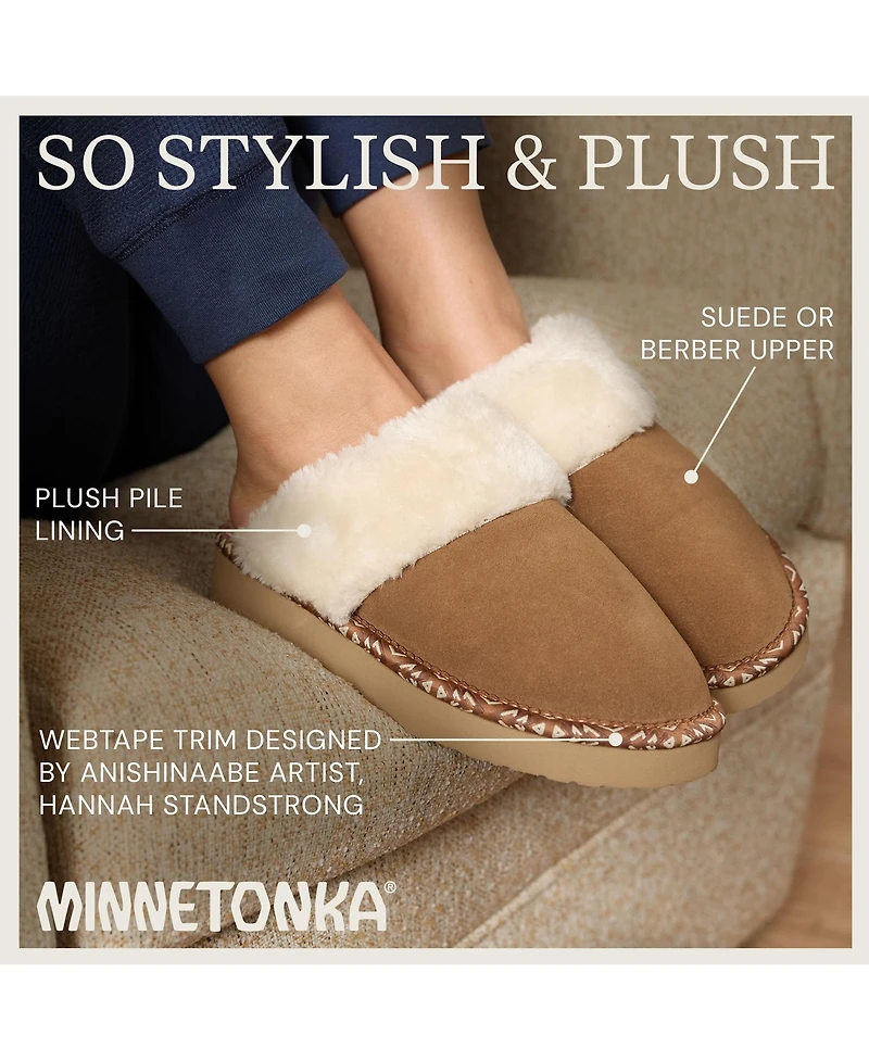 Minnetonka Women's Cerise Plush Slippers