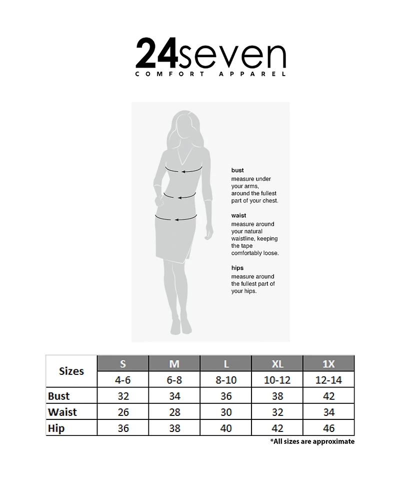 24seven Comfort Apparel Women's Elastic Waist Pocket Midi Skirt