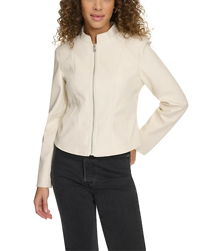 Levi's Women's Faux-Leather Cut Racer Jacket