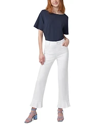 Hue Women's Ruffled-Hem Denim Skimmer Leggings
