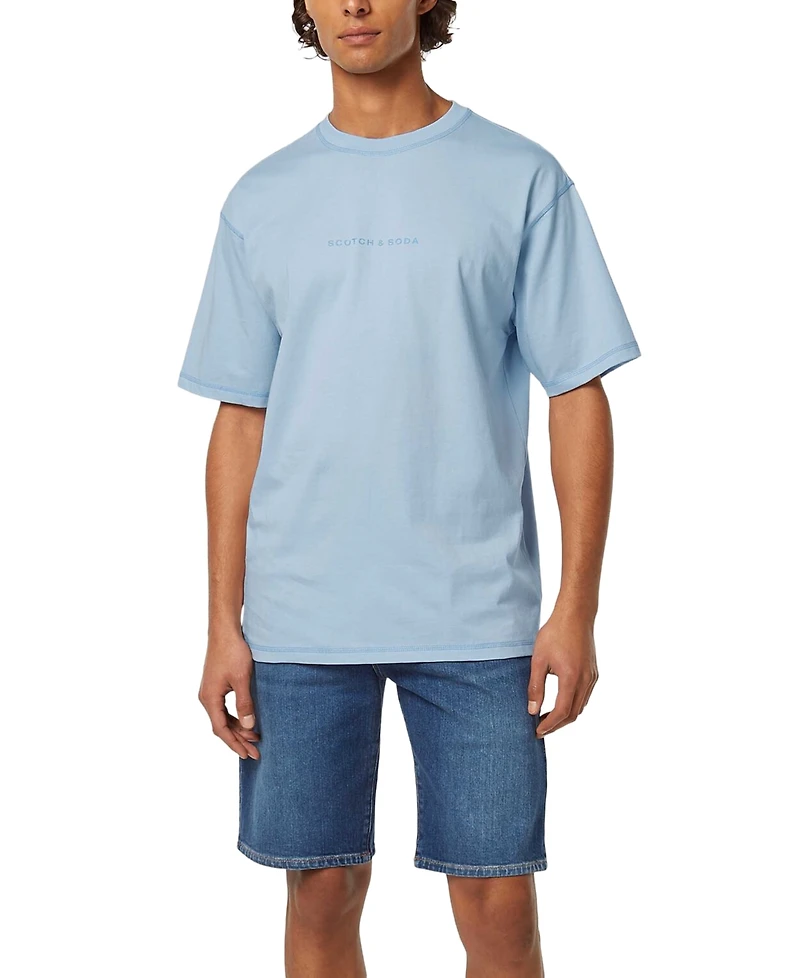 Scotch & Soda Men's Relaxed Fit Short Sleeve Crewneck Logo T-Shirt