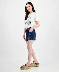 Indigo Rein Juniors' Frayed-Hem Destructed Shorts