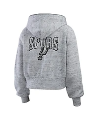 Wear by Erin Andrews Women's Heather Gray San Antonio Spurs Speckled Radiator Full-Zip Hoodie