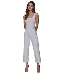 Karl Lagerfeld Paris Women's Scalloped-Edge Cropped Jeans