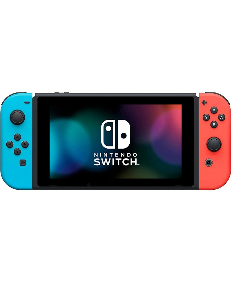 Nintendo Switch with Neon Blue and Neon Red Joy Con + New Super Mario Bros. U Deluxe Bundle