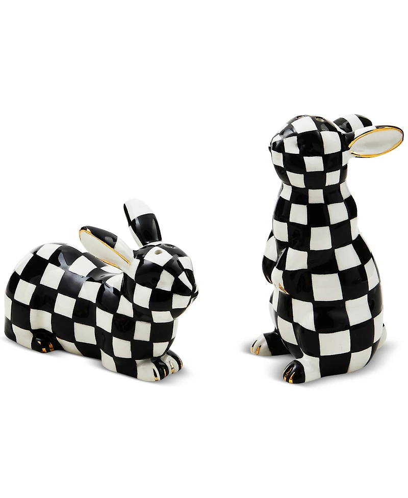 Mackenzie-Childs Courtly Bunny Salt & Pepper Set