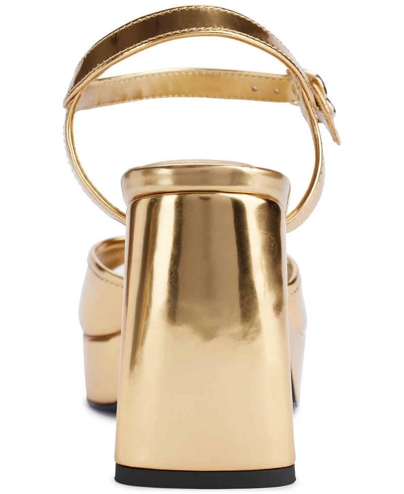 Karl Lagerfeld Paris Women's Hallet Platform Ankle Strap Dress Sandals