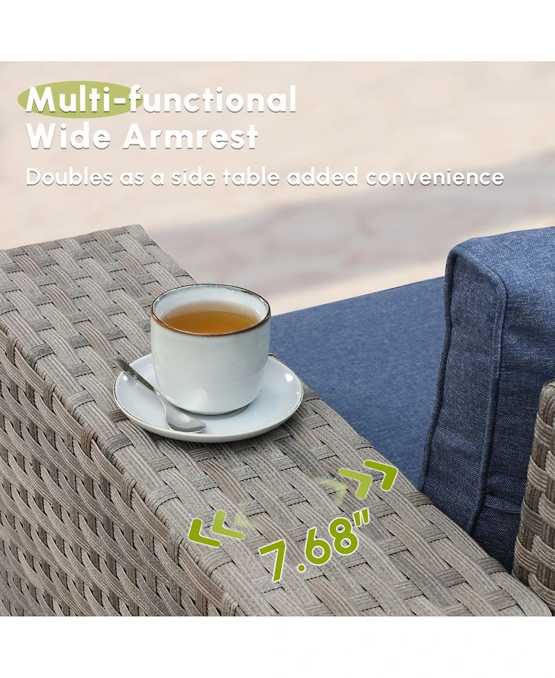 Xizzi Patio Furniture Set,12 Pieces Outdoor Sectional Sofa Couch Set,Patio Conversation Set with Modular Wicker Deep Seat Chairs,Comfy Cushions,Side T