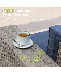 Xizzi Patio Furniture Set,12 Pieces Outdoor Sectional Sofa Couch Set,Patio Conversation Set with Modular Wicker Deep Seat Chairs,Comfy Cushions,Side T