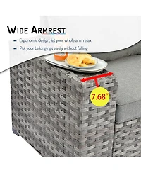 Xizzi 13 Pieces Patio Furniture Set,Outdoor Sectional Sofa Couch Set,Modern Conversation Set with Rectangular Fire Pit Table,Wide Armrests and D