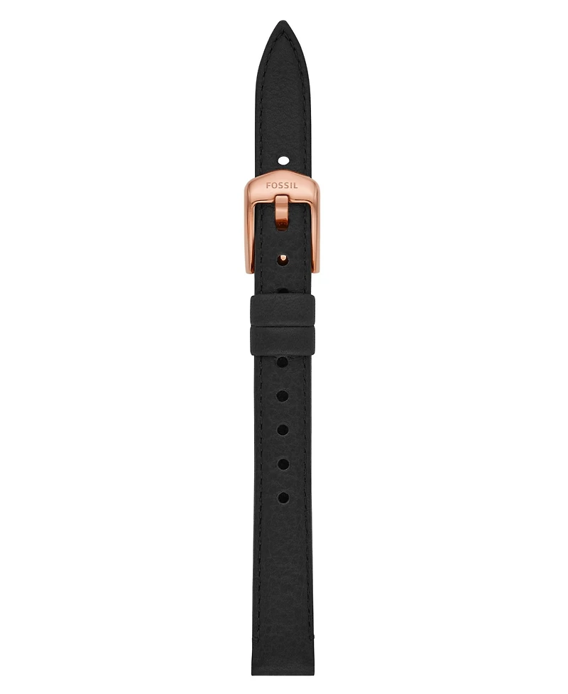 Fossil Women's Black Leather Watch Band, 12mm