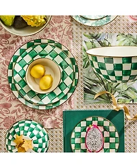 Mackenzie-Childs Emerald Check Dinner Plate
