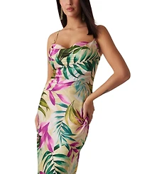 Guess Women's Akilina Cowlneck Sleeveless Midi Dress