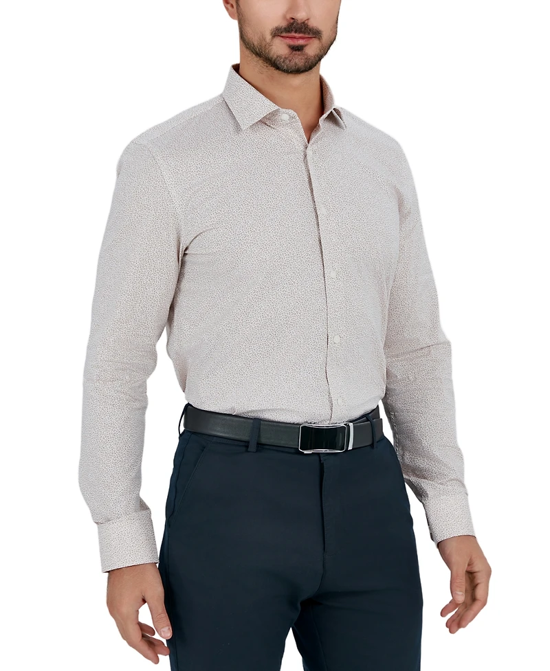 Tallia Men's Slim Flit Micro Floral Print Button-Front Dress Shirt