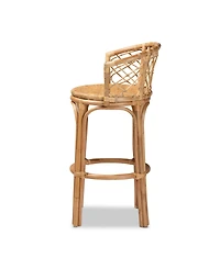 bali & pari 21" Rattan Orchard Modern Bohemian Counter Stool