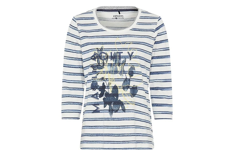 Olsen Women's Stripe and Placement Print T-Shirt