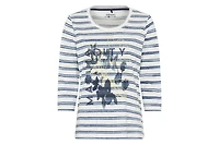 Olsen Women's Stripe and Placement Print T-Shirt