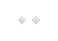 The Lovery Gold Clover Earrings 14K White Gold