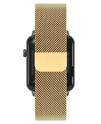 Anne Klein Women's Connect It Stellar Smartwatch with Gold-Tone Stainless Steel Mesh and Red Silicone Band, 45mm