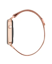 Anne Klein Women's Connect It Stellar Smartwatch with Rose Gold-Tone Stainless Steel Mesh and Pink Silicone Band, 45mm