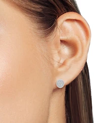 Forever Grown Diamonds Lab Diamond Double Halo Cluster Stud Earrings (2 ct. t.w.) Sterling Silver or 14k Gold-Plated