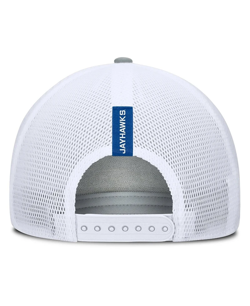 Fanatics Men's Heather Gray/Royal Kansas Jayhawks Profile Trucker Adjustable Hat