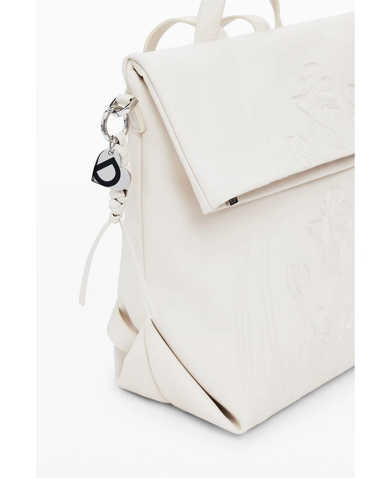 Desigual Women's Medium chrome flap backpack